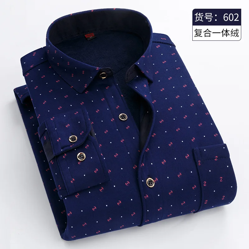 Мужская утолщенная рубашка с длинным рукавом теплая в клетку изысканная