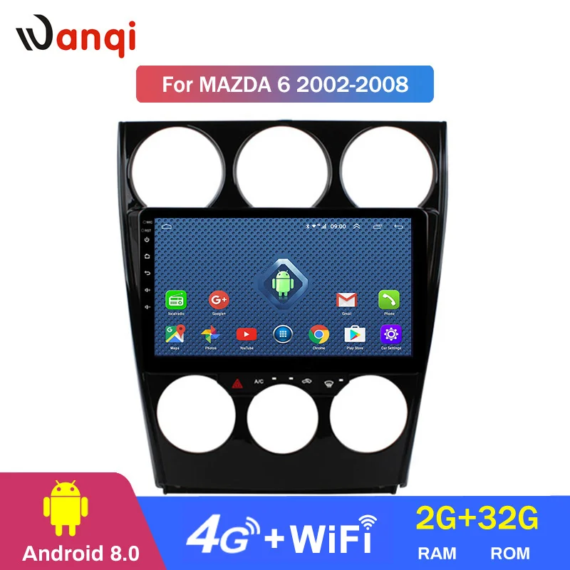 Wanqi Android 9 1 система для старой Mazda 6 2004 2015 автомобильное радио мультимедийный