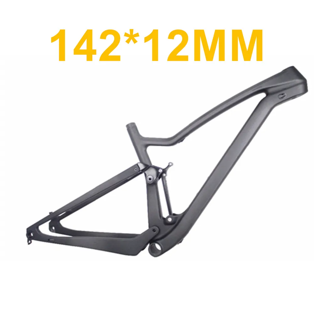 142x12mm Frame Углеродистый горный велосипед XC 29er горный велосипед с полной подвеской набор 29 boost 148*12 мм MTB руль для велосипеда, углеродный рамка 29er 15,5/17,5/19/21 дюймов - Цвет: 142x12mm Frame