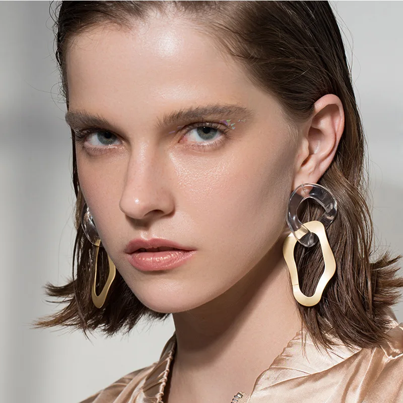 Женские Геометрические акриловые серьги ручной работы необычный дизайн модные