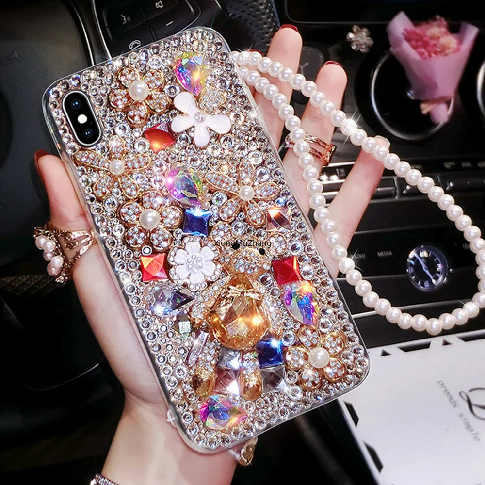 

Luxury Bling Jewelled Rhinestone Case for Xiaomi Redm 9A 9C 9 8A 8 7A 7 6A 6 K20 K30 Pro K40 10X Cartoon Crystal Diamond Cover