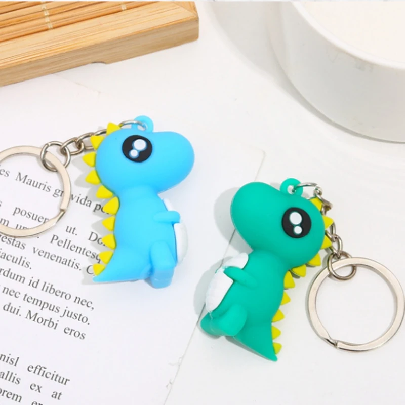 

Car Keychain Little Dinosaur Keychain Keyring Key Chain Creative Key Holder Metal Key Ring Auto Accessories
