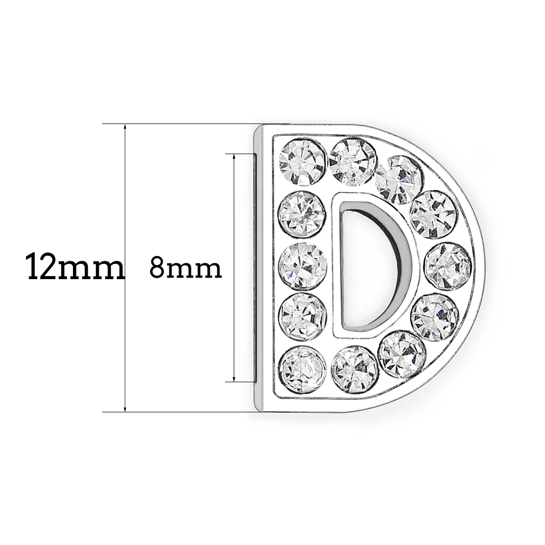 26Pcs/Lot Slide Letter Charms For Bracelet Making Women Jewelry 8mm Rhinestone Alphabet A-Z DIY Choker Necklace Keychain - купить по