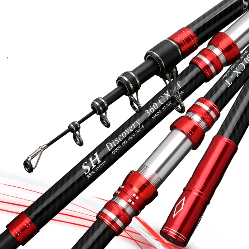 

Portable Rock Fishing Rod 2.7-4.5M High Carbon Telescopic Carp Fishing Pole Big Fish Spinning Pesca Sea Rod