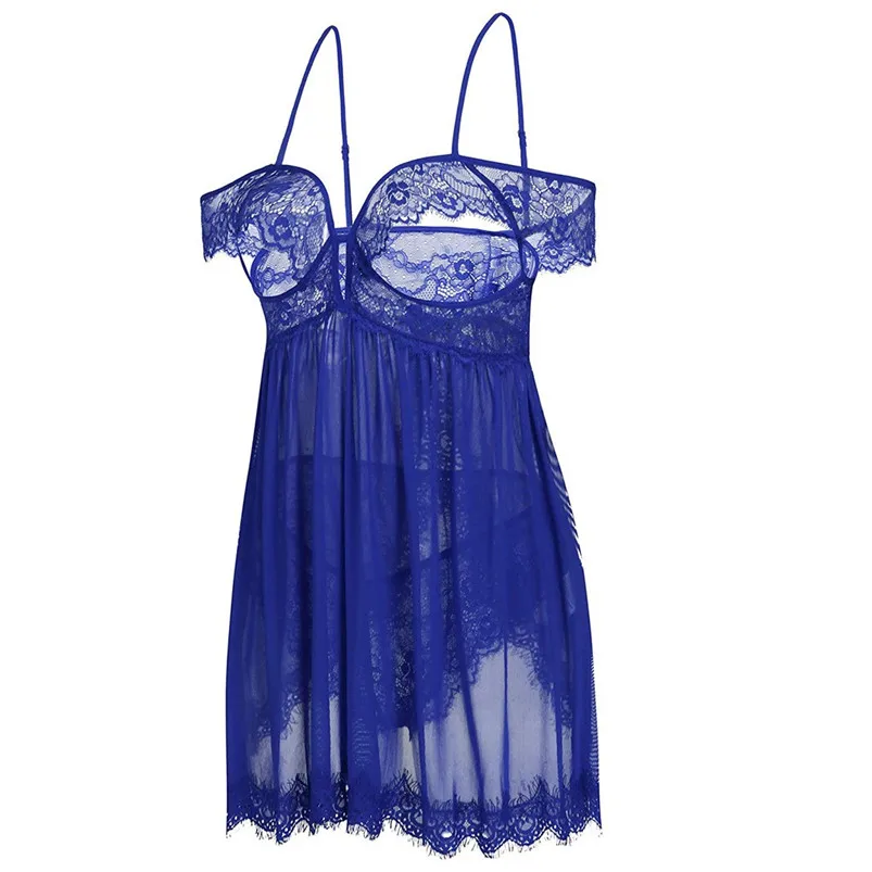 Сексуальное женское белье кружевное Ночное платье ночная рубашка Бандажное с