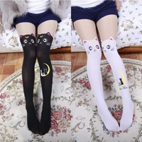 2pcs 1pair fashion sexy cat stockings warm thigh high over knee stockings long stockings for girls ladies women 2 solid colors