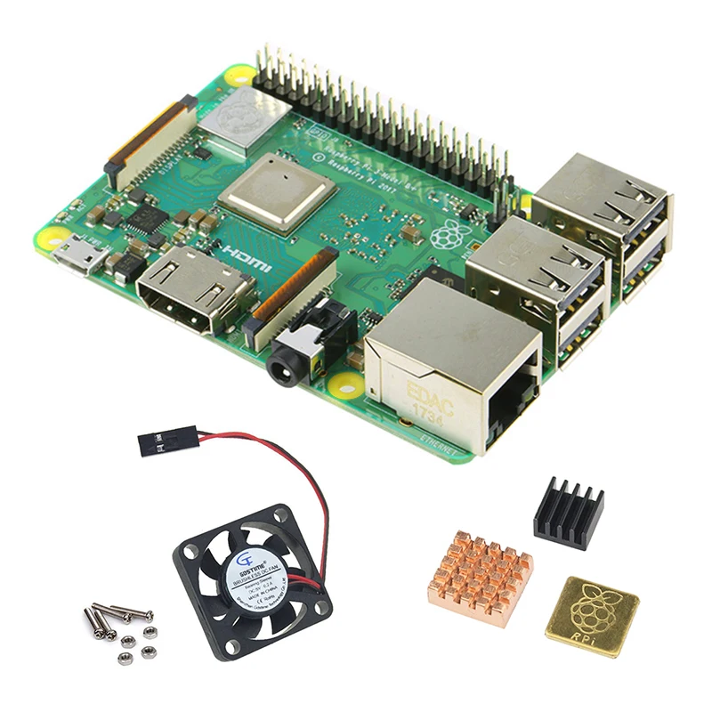 Raspberry Pi 3B + базовый комплект для использования с тепловым соединением и