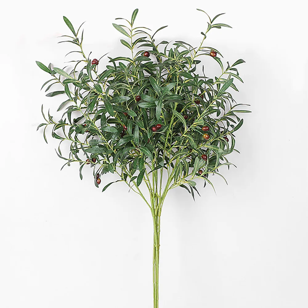 

Artificial Olive Tree Branches with olive fruit leaves for home hotel wedding DIY decoration flowers plants wreath leaf