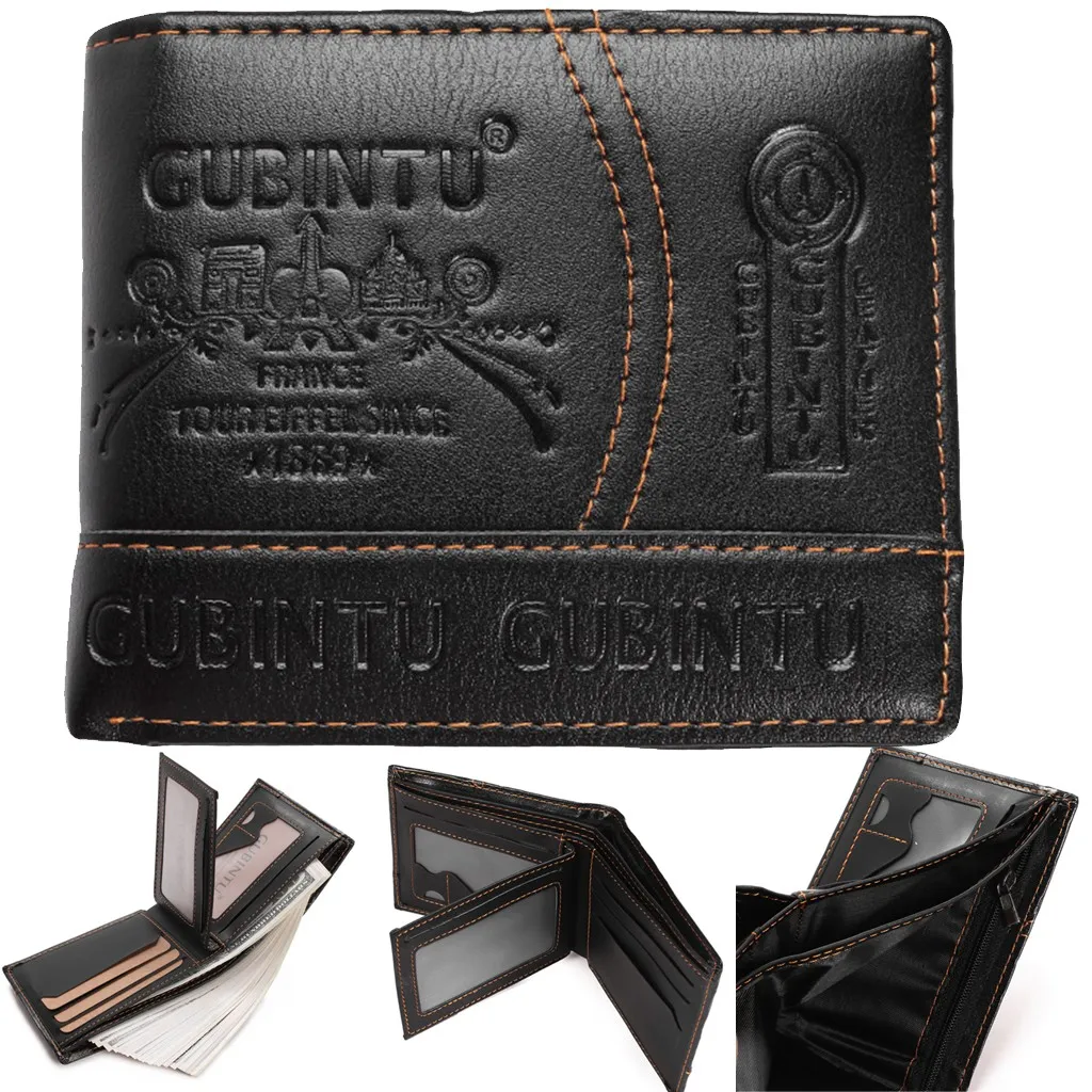 Maison Fabre GUBINTU мужской Парижский кожаный держатель для карт чеков органайзер