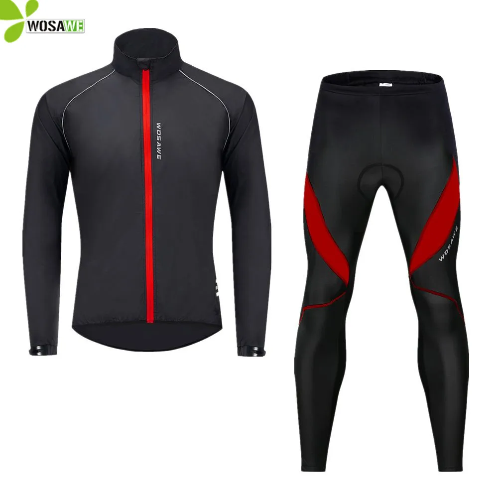 WOSAWE комплект ветрозащитных велосипедных курток водонепроницаемая легкая