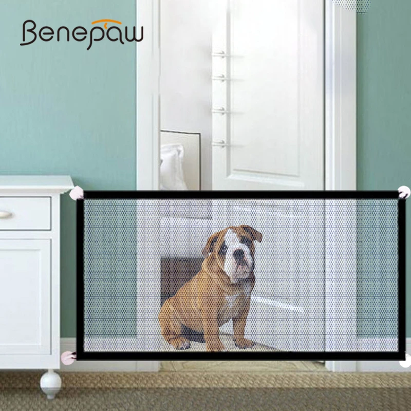 Портативные складные сетчатые ворота Benepaw для собак прочный выдвижной Полюс