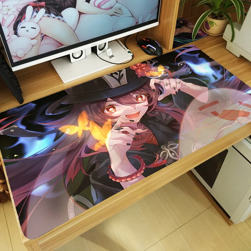 

Anime Game Genshin Impact Hu Tao Mouse Pad Thicken Laptop Kawaii Gaming Mice Mat Table Keyboard Mat Playmat Mousepad Art Gifts