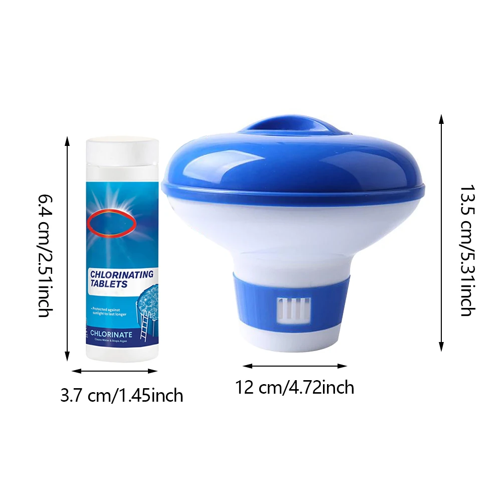 

Swimming Pool Accessories Float Secure Swimming Cleaning Effervescent Chemical Floating Dispenser Adjustable Chlorine Output