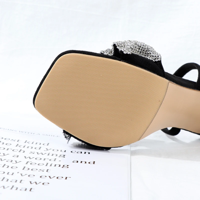 

2021 summer star with high-heeled Sandals Woman Rhinestone Belt with the same style and high-heeled shoes fairy wind
