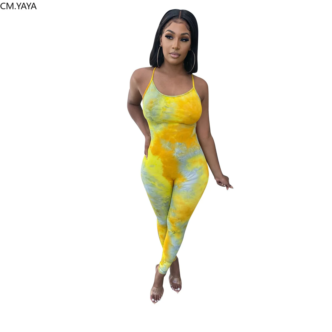 CM.YAYA женский сексуальный пляжный клувечерние вечерний комбинезон с открытой