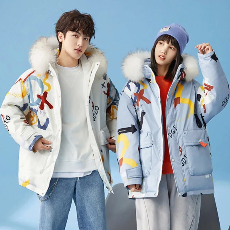 YAPU 2021 New Men's Down Jacket With Big Real Collar Warm Casual Waterproof Down Winter Coat Long Coat with Hooded Compressible