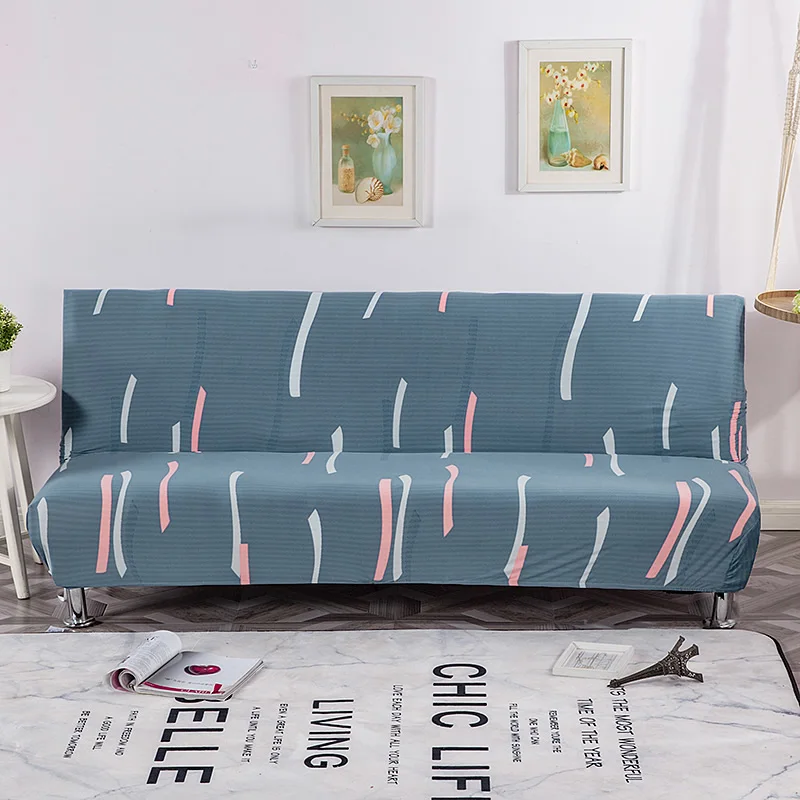 Universal Size Sofa Bed Cover Armless Elastic Couch Covers Folding Seat Slipcover Washable Stretch Covers Cheap Home Hotel - Цвет: 16