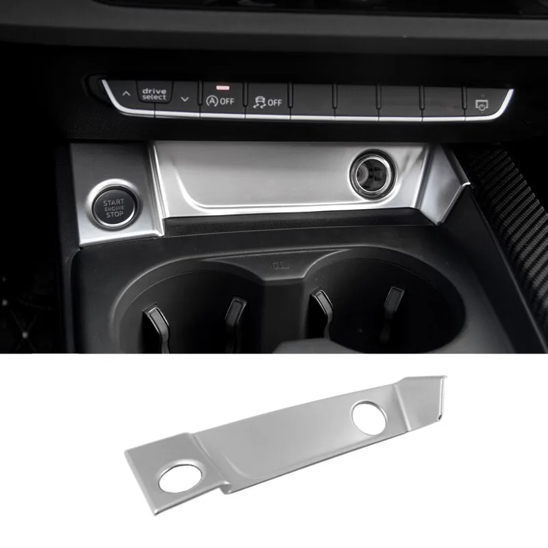 

For Audi A4 b9 2016 2017 Accessories Car cigarette Lighter frame Cover trim Panel Sequins car styling ABS Matte 1pcs