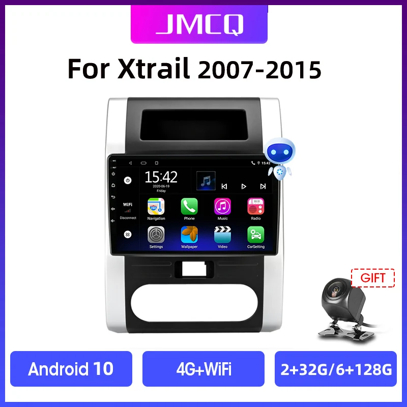 Автомагнитола JMCQ 2 din Android 10 мультимедийный видеоплеер для Nissan X Trail T31 XTrail 2007 2015 4G GPS
