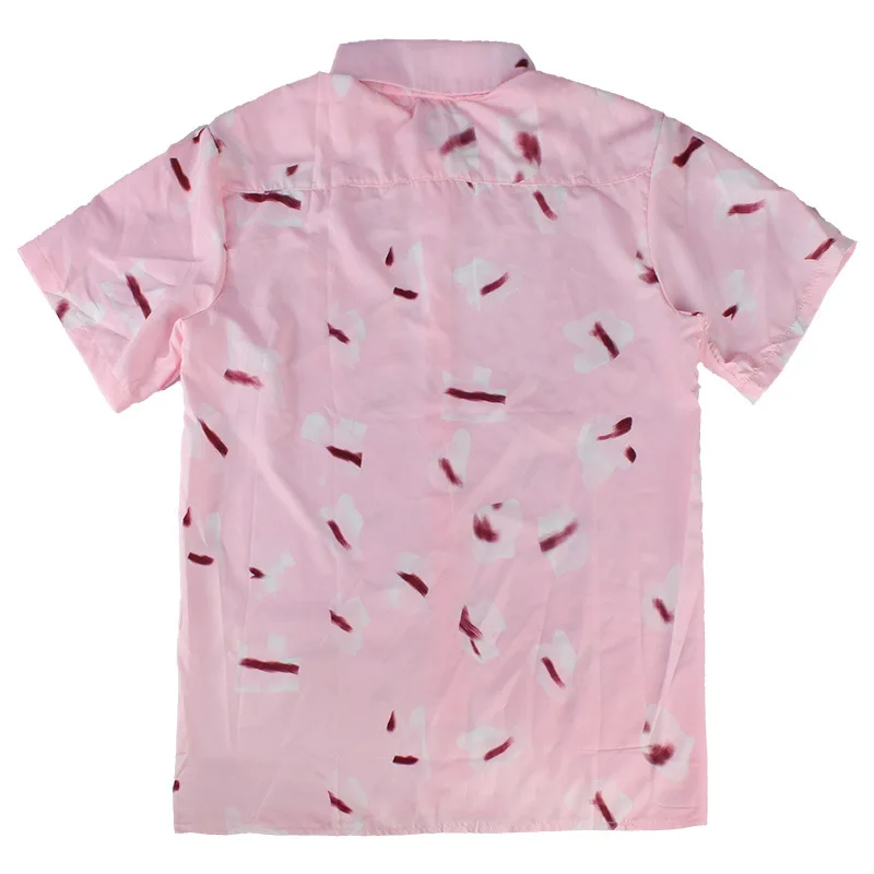 Летняя футболка kpop jin suga розовая с коротким рукавом и кнопками для мальчиков - Фото №1