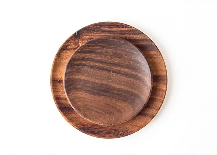 Деревянная тарелка фруктовое блюдо для закусок древесина акации|Миски и тарелки|