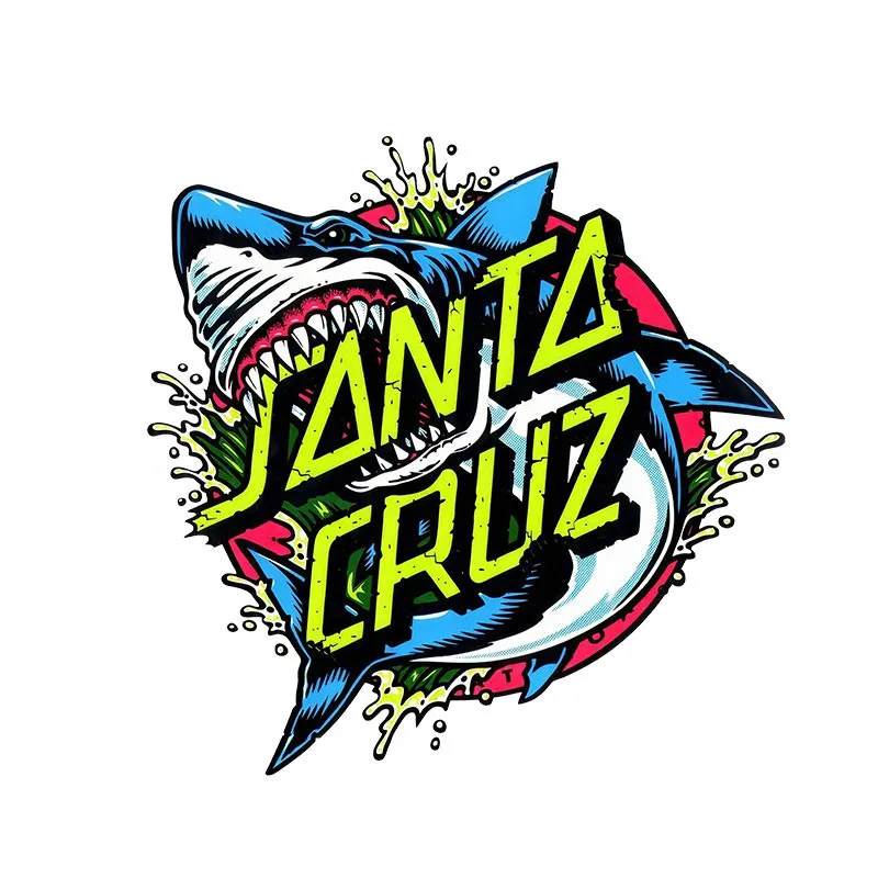 

13cm x 13cm For Santa Cruz Funny Shark Vinyl Sticker Car Bumper Decal Waterproof Accessories Funny Car Stickers