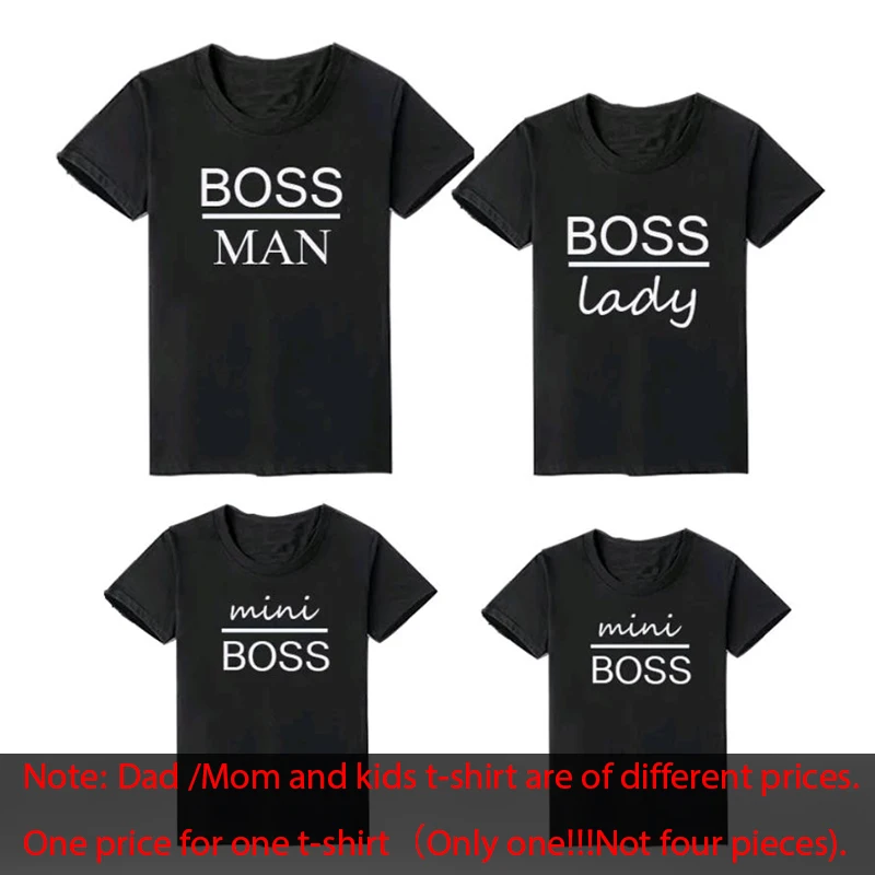 family t-shirt boss Gourd doll Family Matching Outfits Mommy Daddy Kid Son Baby T-Shirt Shirts Family Clothes Child T-Shirt Letter Print Tops - Цвет: family t-shirt boss