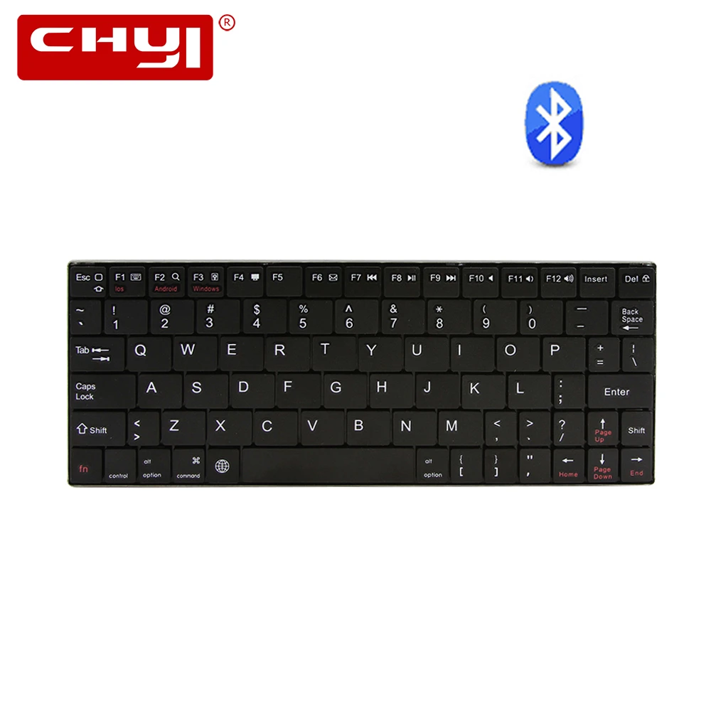CHYI Мини Беспроводная Bluetooth клавиатура ультра тонкая алюминиевая 80 клавиш
