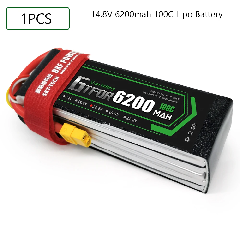 GTFDR 4S 14.8V 6200mah 100C-200C Lipo Battery 4S  XT60 T Deans XT90 EC5 For FPV Drone Airplane Car Racing Truck Boat RC Parts enlarge
