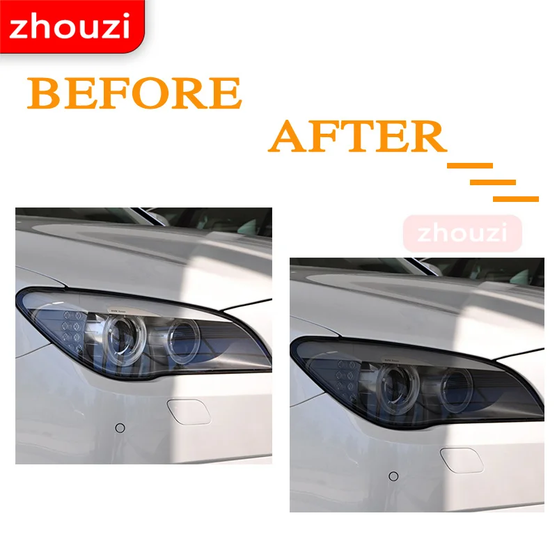 Для BMW G11 G12 F01 F02 7 серии 2009-2020 2 шт. тонировка для автомобильных фар Черная защитная