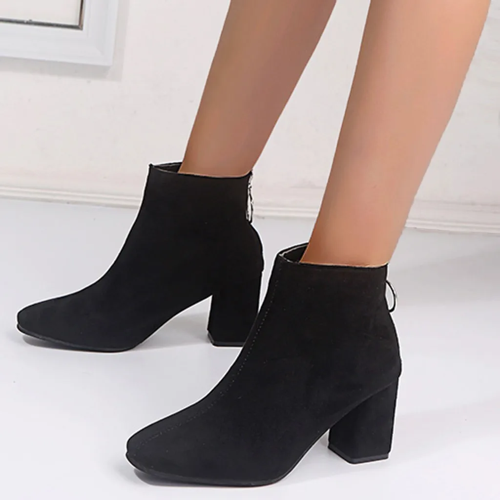 Женские фиолетовые ботинки ботильоны для женщин женские зимние флоковые