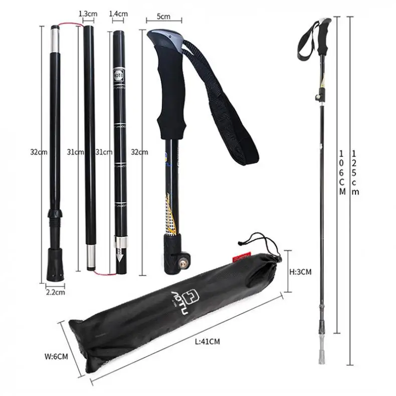 

EVA Handle 3-Section Adjustable Walking Sticks Canes Hiking Poles Trekking Poles Alpenstock for Outdoor Crutches