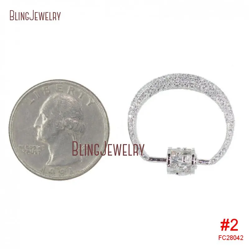 Карабин с овальной застежкой розового и золотого цвета черным фианитом 26x25 мм