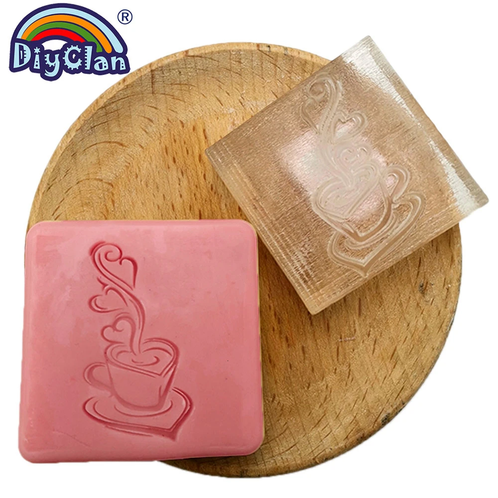 Кофейное мыло ручной работы с рисунком кофейной чашки для изготовления мыла из