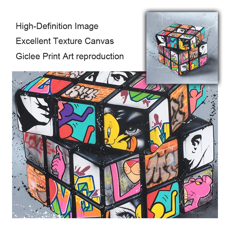 

Graffiti Art Canvas Painting Posters And Prints Cuadros Wall Art for Living Room Home Decor (No Frame)