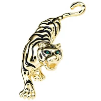 brooches collar pins mens suit shirt animal tiger crystal brooch collar pin top grade high quality trendy classic unisex gifts