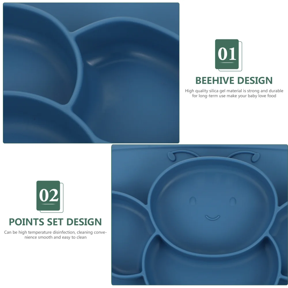 

Silicone Baby Suction Plate Divided Plate Non-Slip Bowl with Strong Adsorption