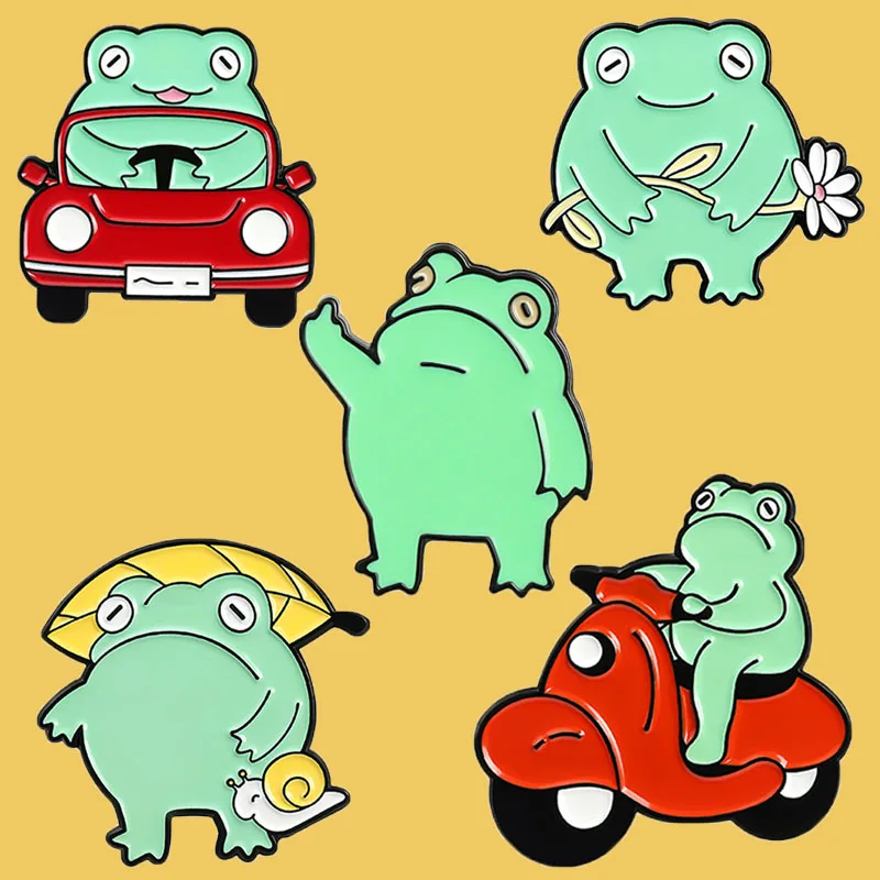 

SP1304 Funny Frog Creativity Enamel Pins Badge for Backpack Collar Lapel Pin Hat Jewelry Gifts for Kids Friends