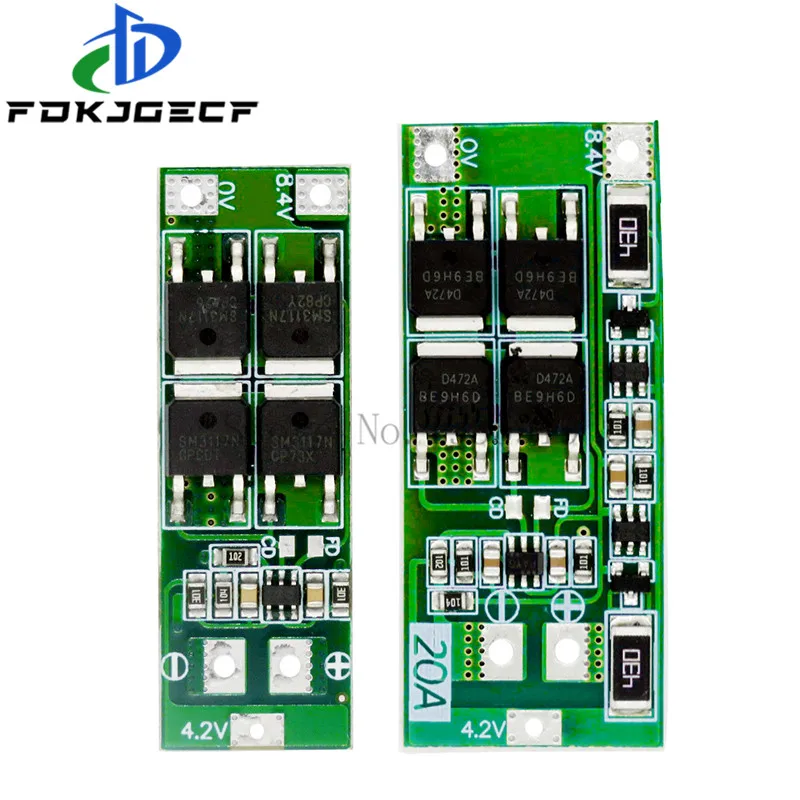 

10pcs/lot 2S 20A 7.4V 8.4V 18650 Lithium battery protection board/BMS board standard/balance