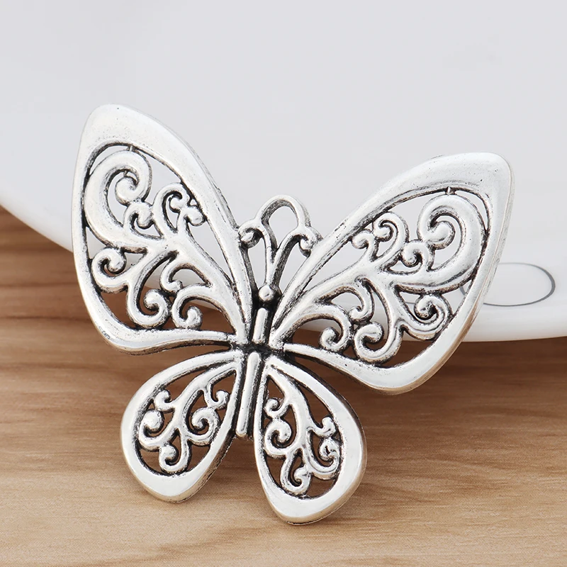 6 штук Большие Подвески в виде бабочек подвески животных для ожерелья ювелирные