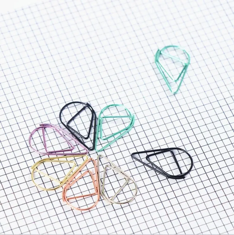 50/20 шт./лот металлического материала в форме капли скрепки цвета: золотистый