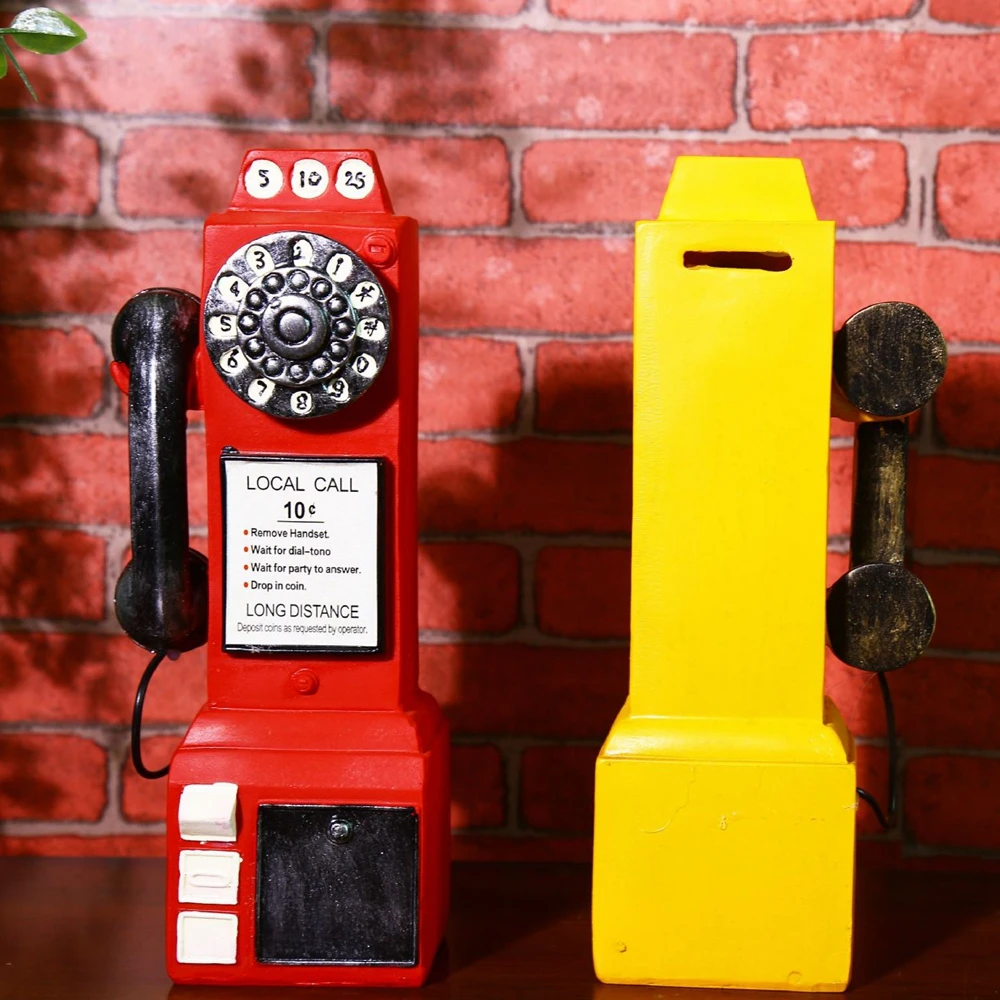 Antique Phone Styling Piggy Bank Vintage Booth Figurine Call Telephone KYY9004 | Дом и сад