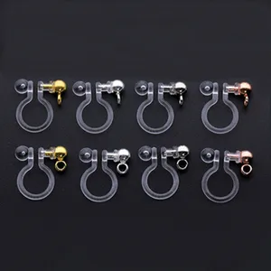 Зажимы из нержавеющей стали прозрачные для изготовления ювелирных изделий, U-образная основа для серег из смолы, комплектующие для бижутерии сделай сам, 10 шт.