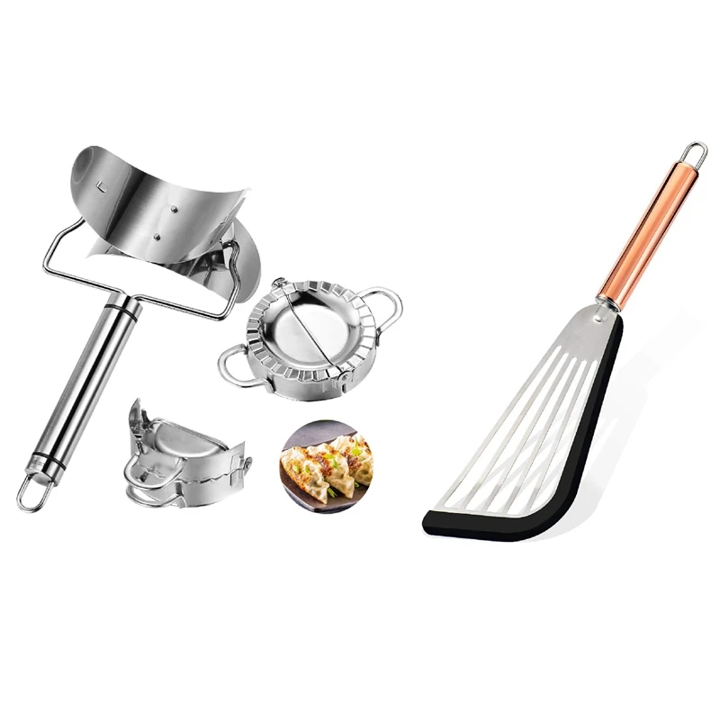 

1X Гибкая лопатка из нержавеющей стали и 3x устройство для изготовления пельменей из нержавеющей стали, 1 7,5 см устройство для изготовления пе...