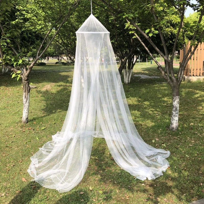 

Domed Princess White Mosquito Net Indoor Outdoor Insect Canopy Bed Tent Summer Mesh Fabric Home bedroom Adults Hanging Decor