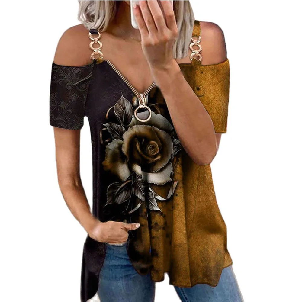 

Женская футболка с открытыми плечами, V-образным вырезом и длинным рукавом