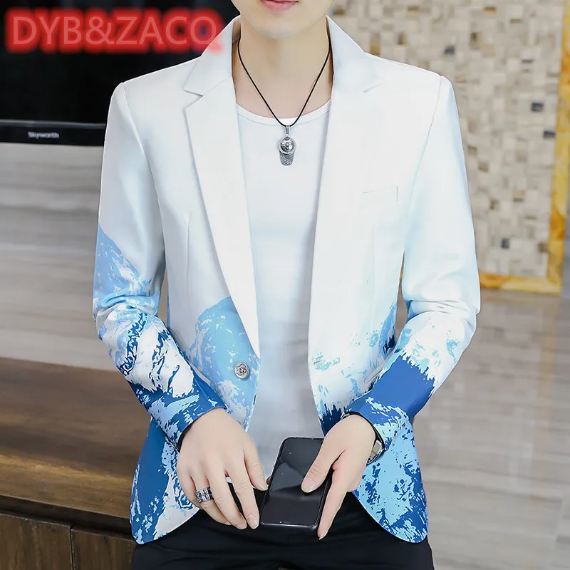 

DYB&ZACQ Gradual Change Suit Men's Coat Korean Fashion Trend Slim Spring 2022 New Handsome Casual Small Suit Jacket