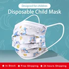 В наличии! Детская маска одноразовые защитные маски для лица 3 Слои нетканый пыль маска для лица для детей Earloops черный маски