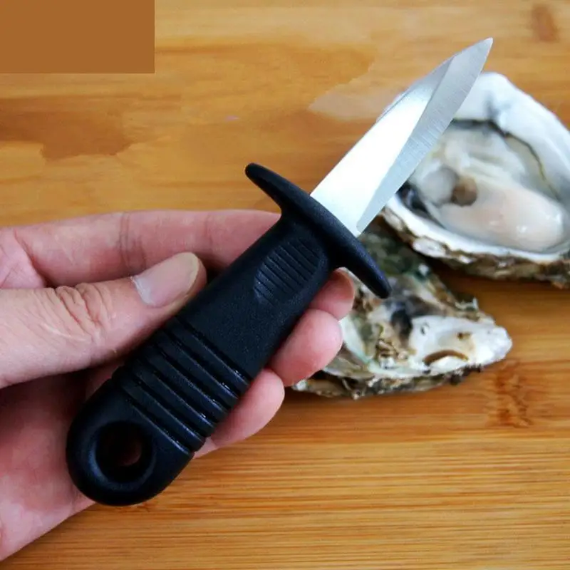 Сталь Лопата морепродукты Shell Инструмент Открытый устричный нож пластиковая