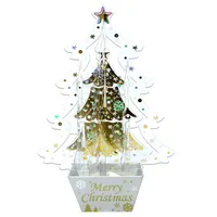 Three-Dimensional Christmas Greeting Card Crystal Christmas Tree Creative Shape 3D Decorative Decoration Card